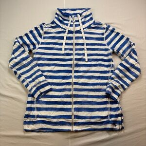 Tommy Bahama Blue and White Striped Zip Up